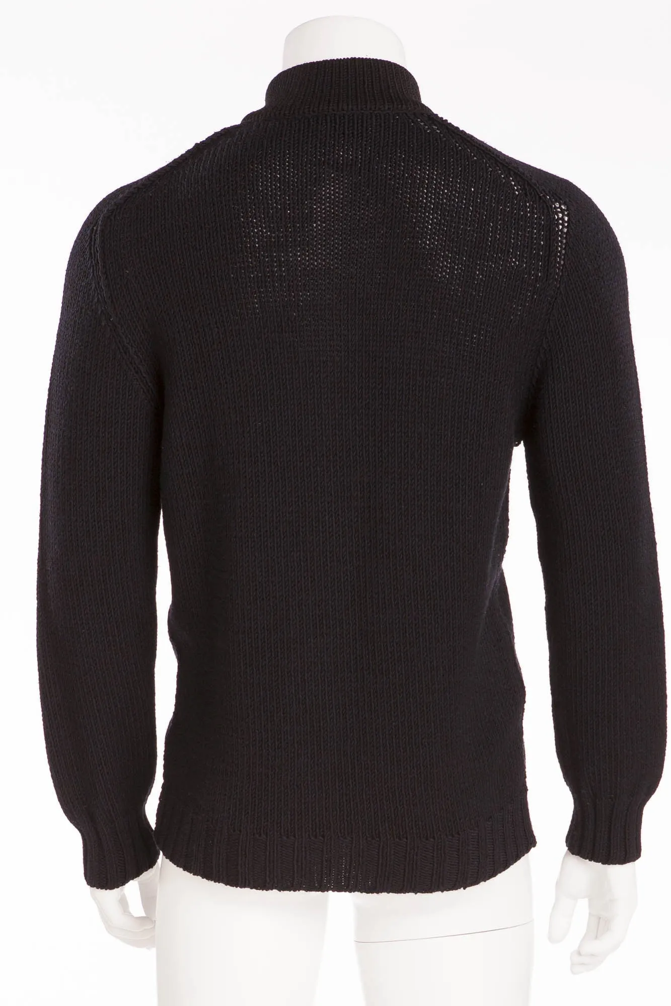 Authentic Hermes - Black Long Sleeve Zip Up Sweater - XL