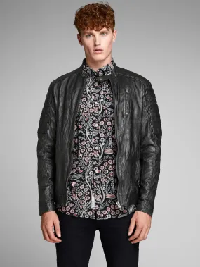 Black Bomber Vintage Leather Jacket