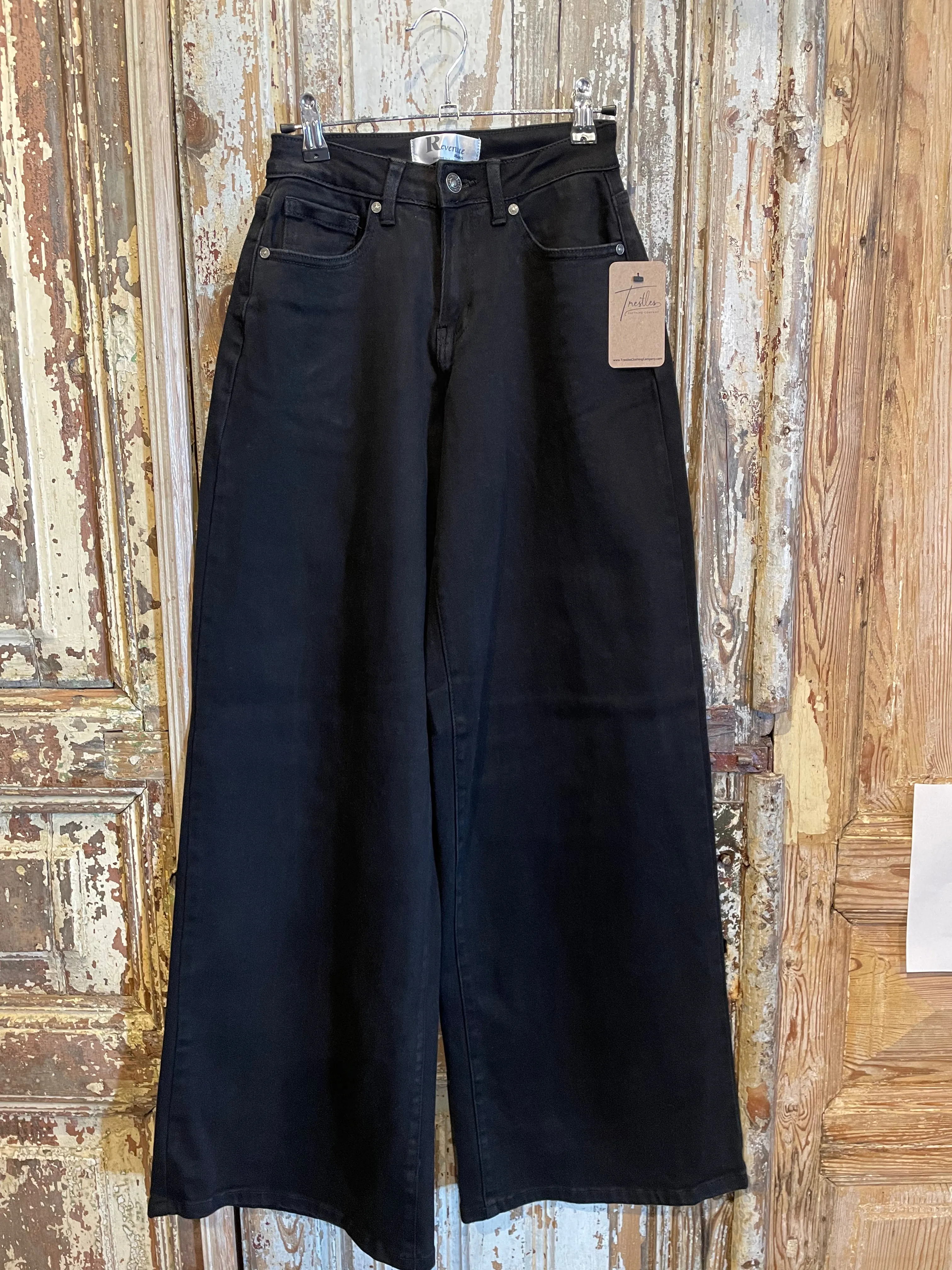 Black Wide Leg Jeans-9828