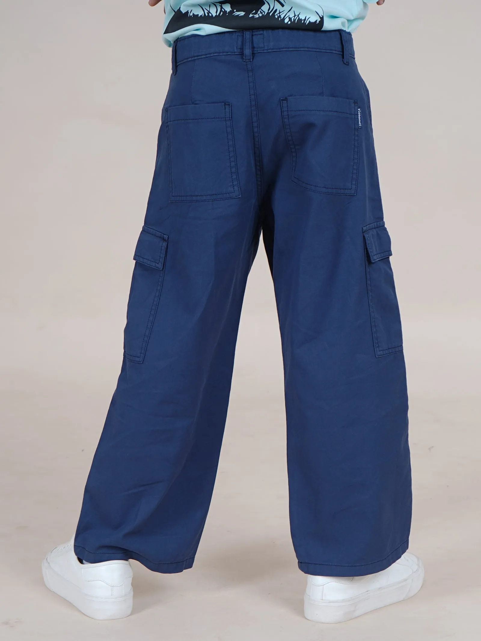 Boys Cotton Full Length Straight Fit Cargo Pant