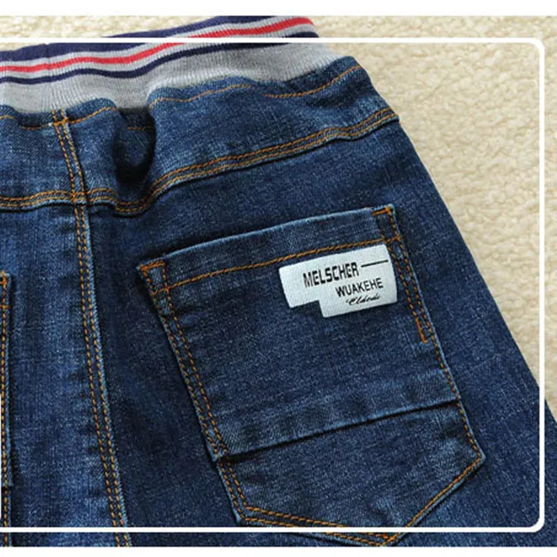 Boys Jeans 2022 Spring/Autumn Brand Design Toddler Clothes Kids Elastic Waist Denim Pants For Children's Age 3-14 T Trousers