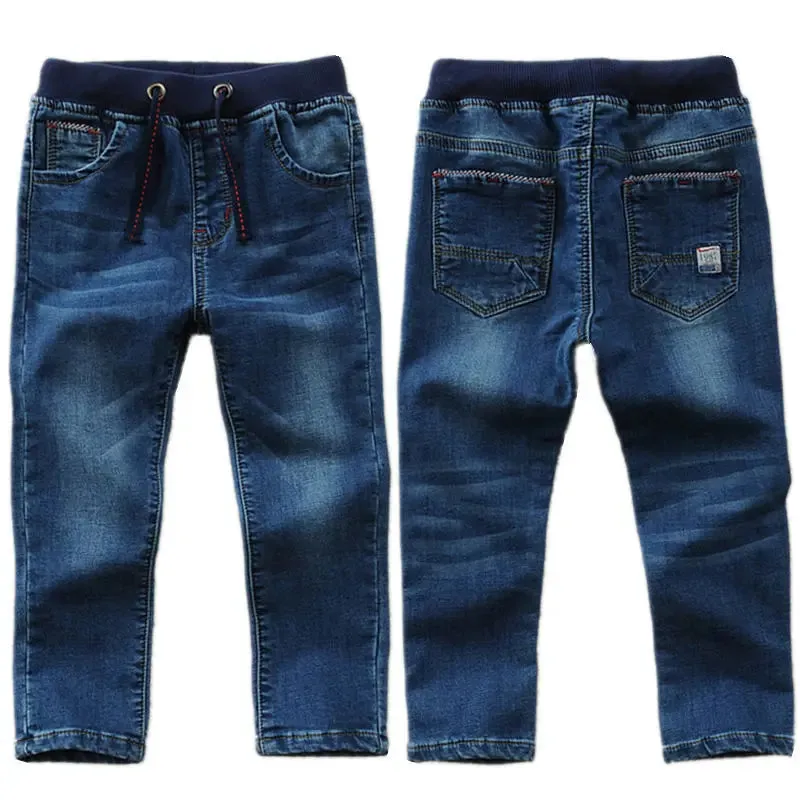 Boys Jeans 2022 Spring/Autumn Brand Design Toddler Clothes Kids Elastic Waist Denim Pants For Children's Age 3-14 T Trousers