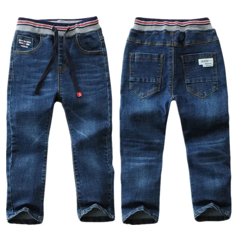 Boys Jeans 2022 Spring/Autumn Brand Design Toddler Clothes Kids Elastic Waist Denim Pants For Children's Age 3-14 T Trousers