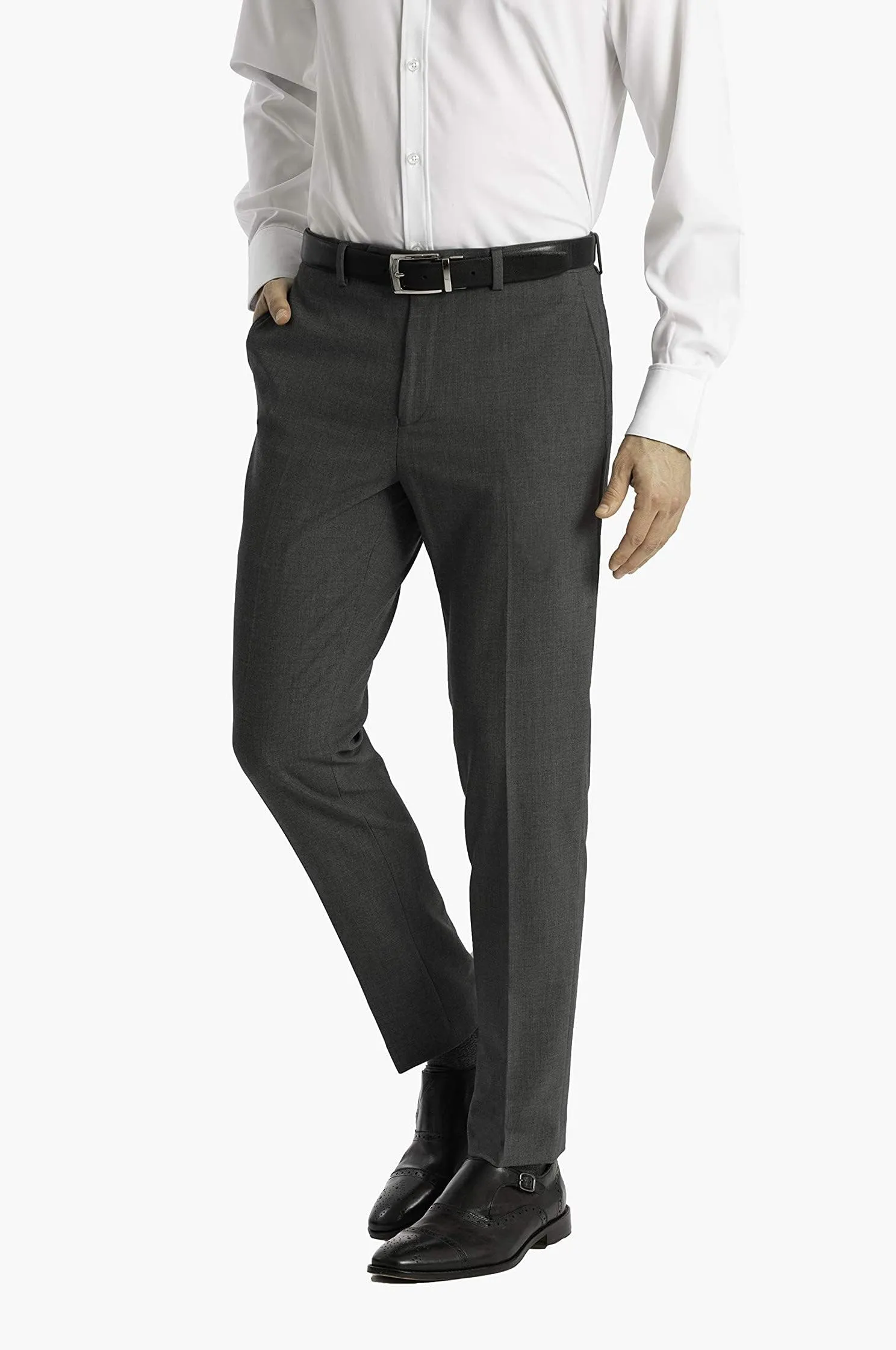 Calvin Klein Men's Slim Stretch Dress Pants, Medium Gray