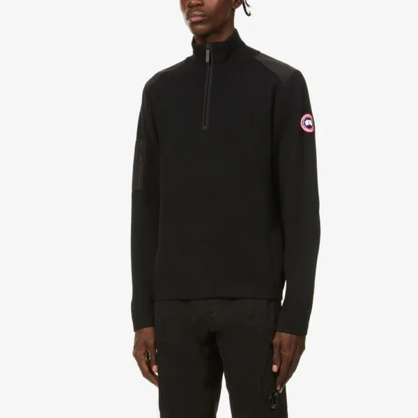 Canada Goose Merino Wool Half Zip Stormont Jumper, Black