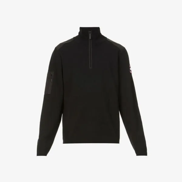 Canada Goose Merino Wool Half Zip Stormont Jumper, Black