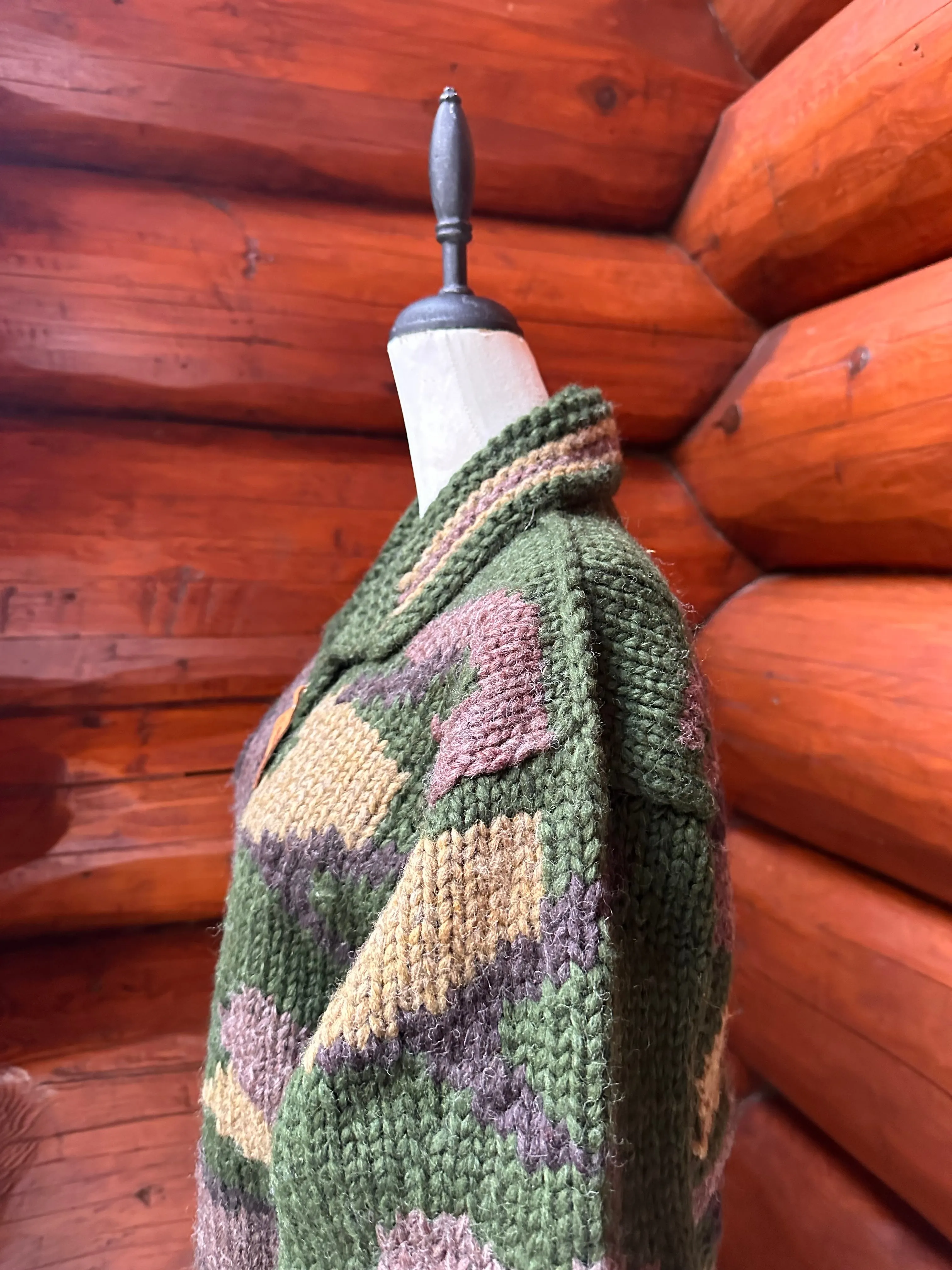 Canadian Knit Sweater - Camo Green