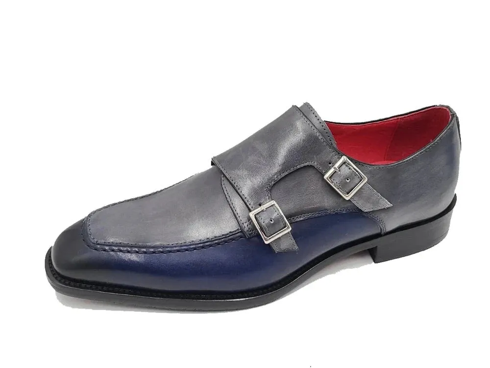 Carrucci Blue/Grey Double Monkstrap Tow-Tone Men's Shoes KS509-45T