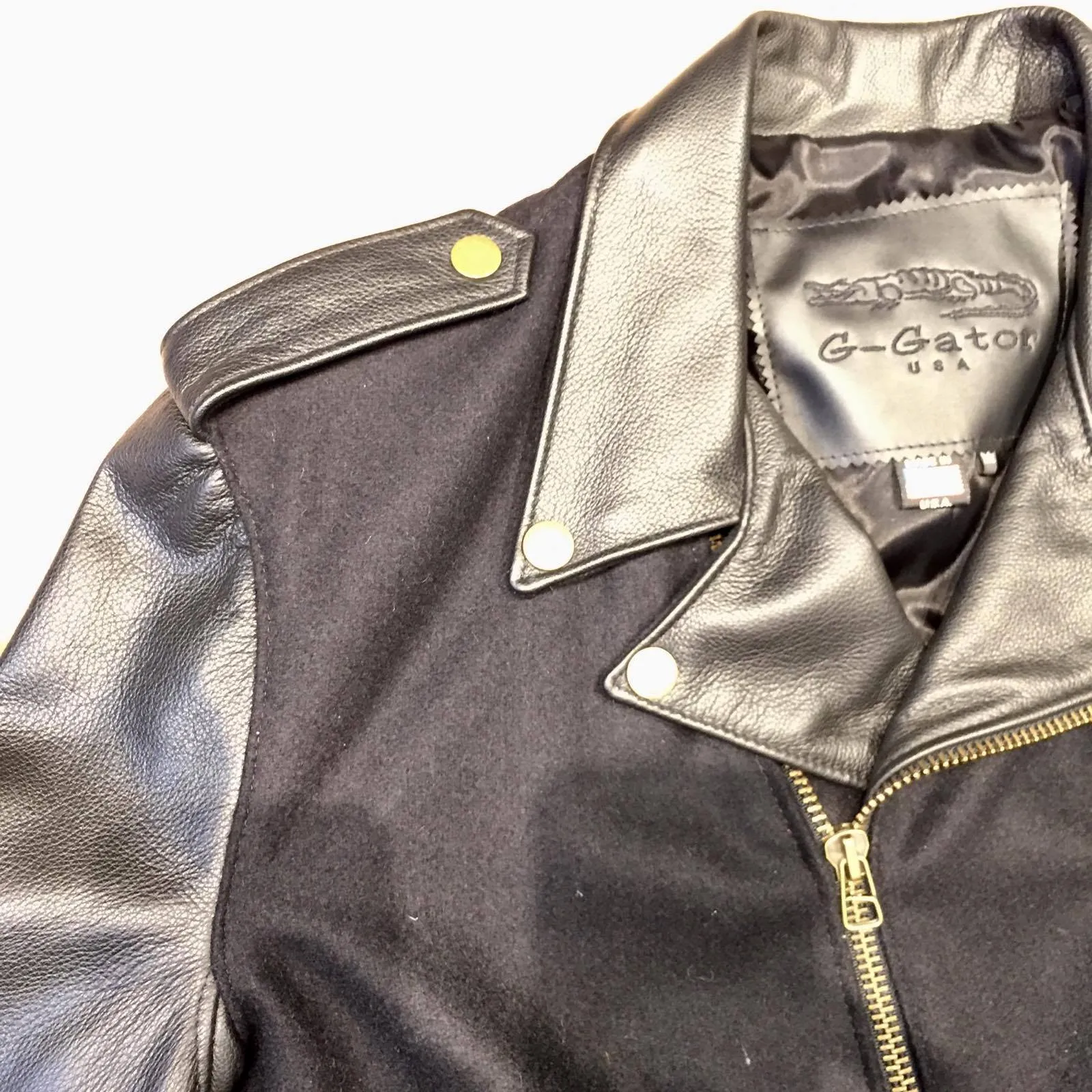 Classic Lambskin Leather/Wool Biker Jacket