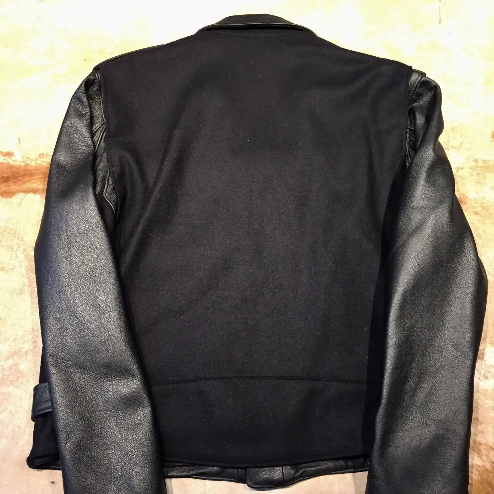 Classic Lambskin Leather/Wool Biker Jacket