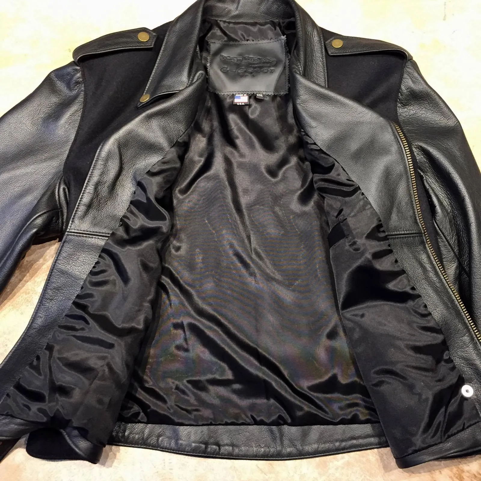 Classic Lambskin Leather/Wool Biker Jacket