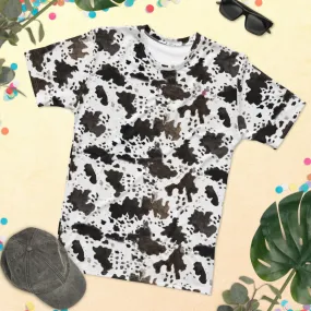 Cow Animal Print Men's T-shirt, Farm Cow Print Premium Luxury Tee For Men-Made in USA/EU