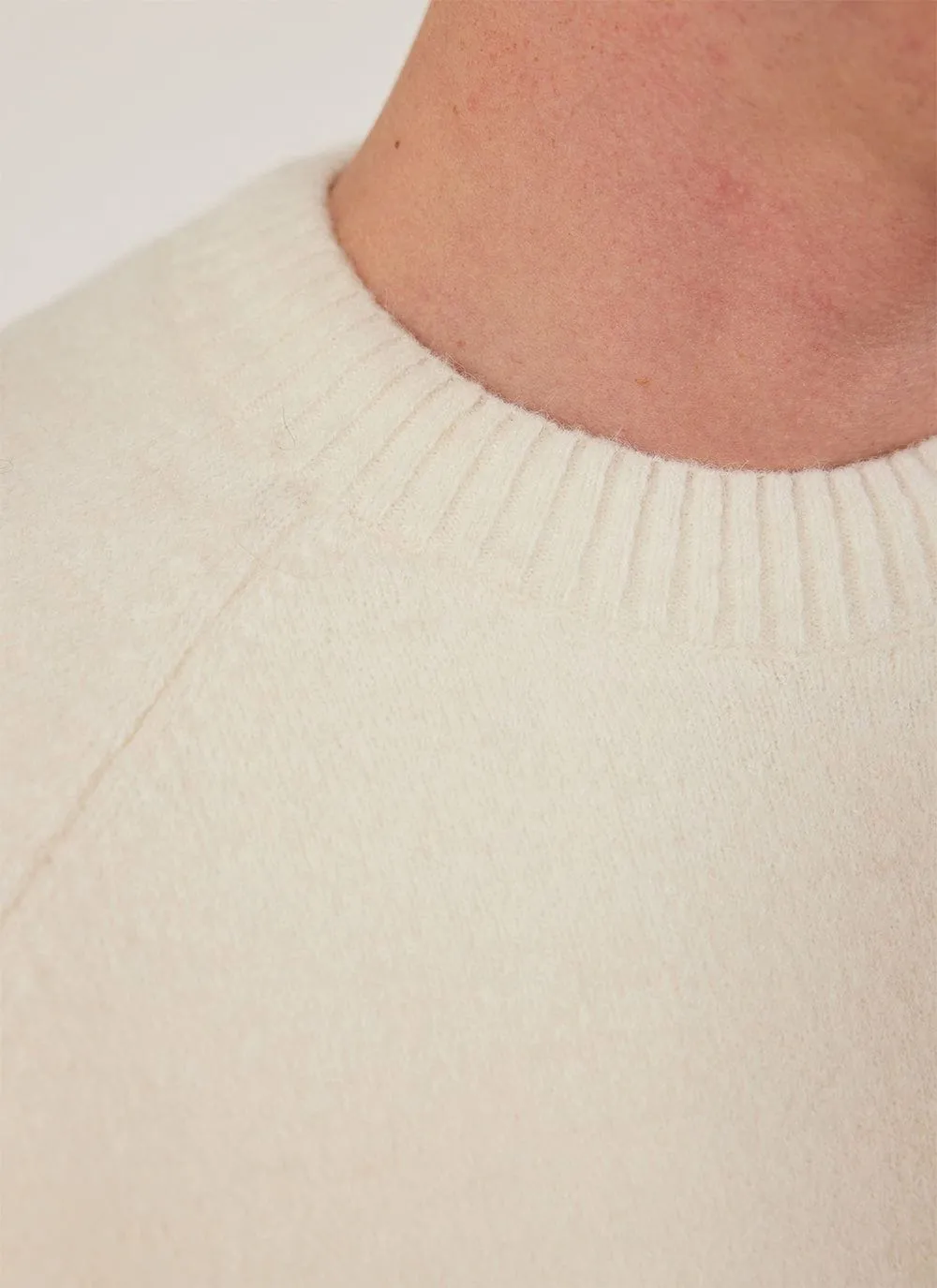 Crew Neck Jumper | Alpaca Wool | Ecru