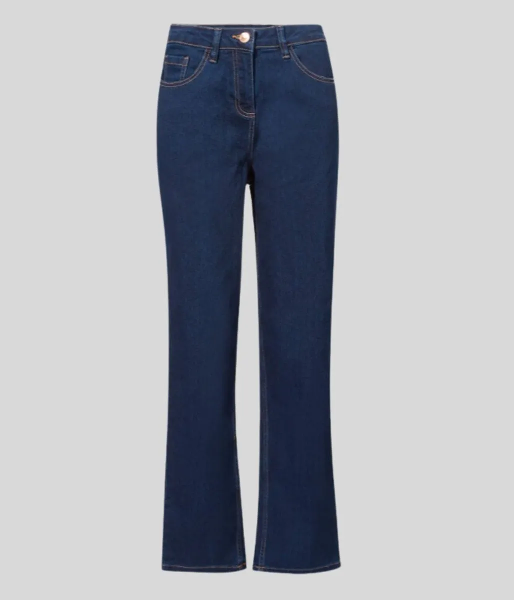 Dark Blue Straight Leg Jeans