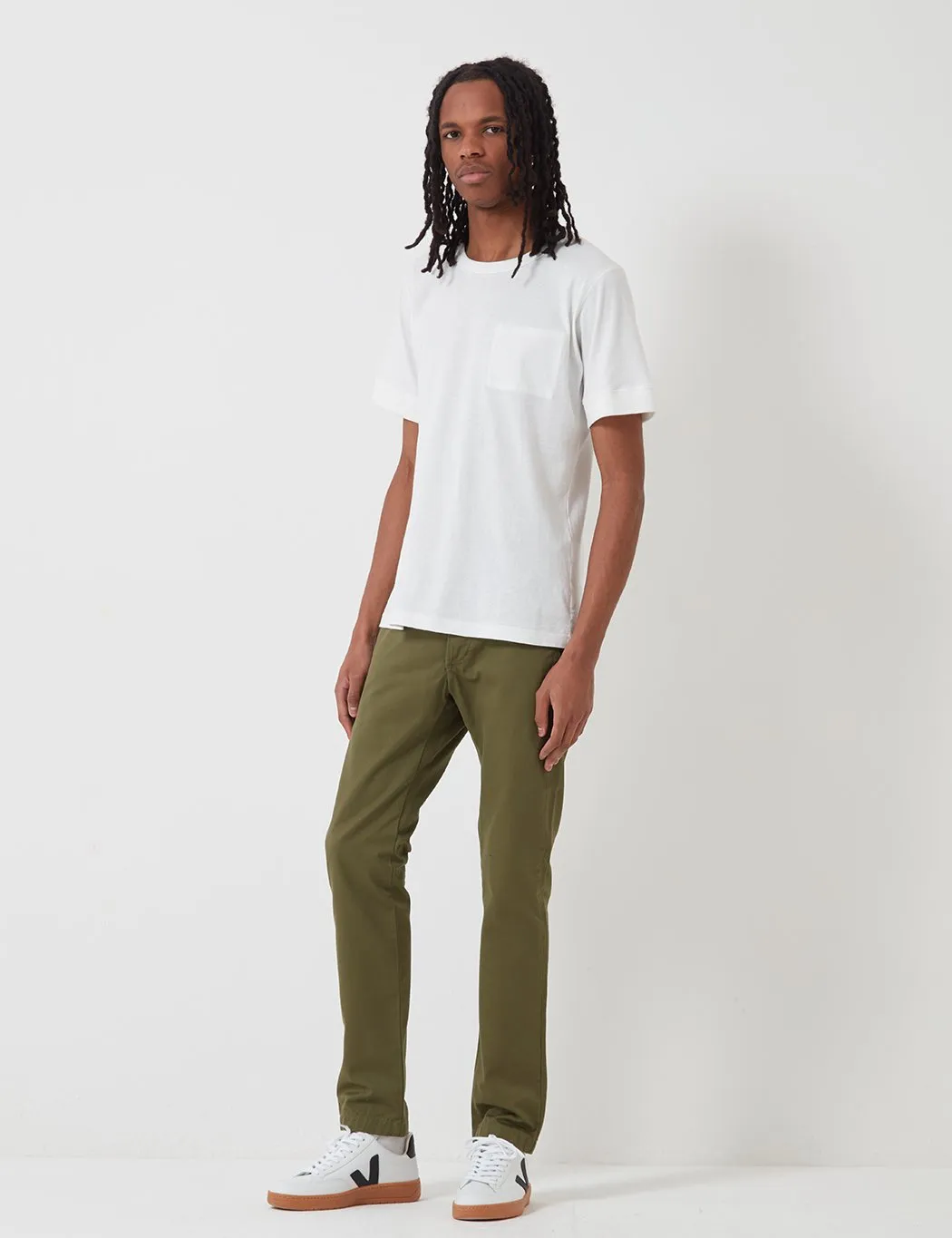 Edwin ED-55 Chino (Regular Tapered) - Military Green Rinsed