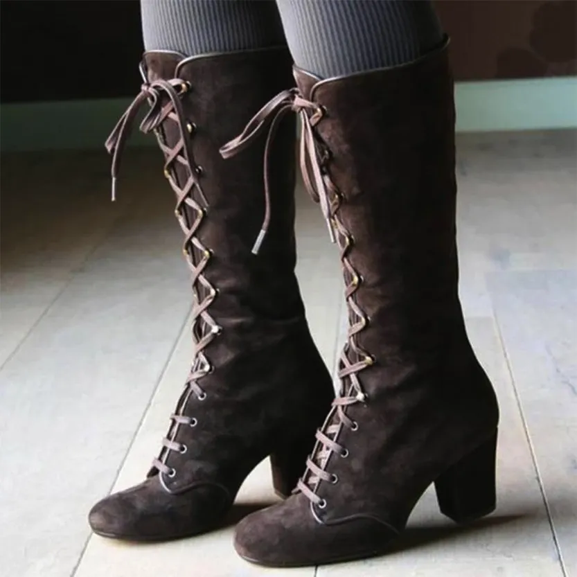 Funki Buys | Boots | Women's Vintage Retro Lace Up Boots