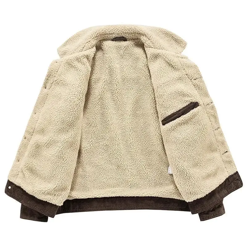 Funki Buys | Jackets | Men's Corduroy Fleece Winter Jacket