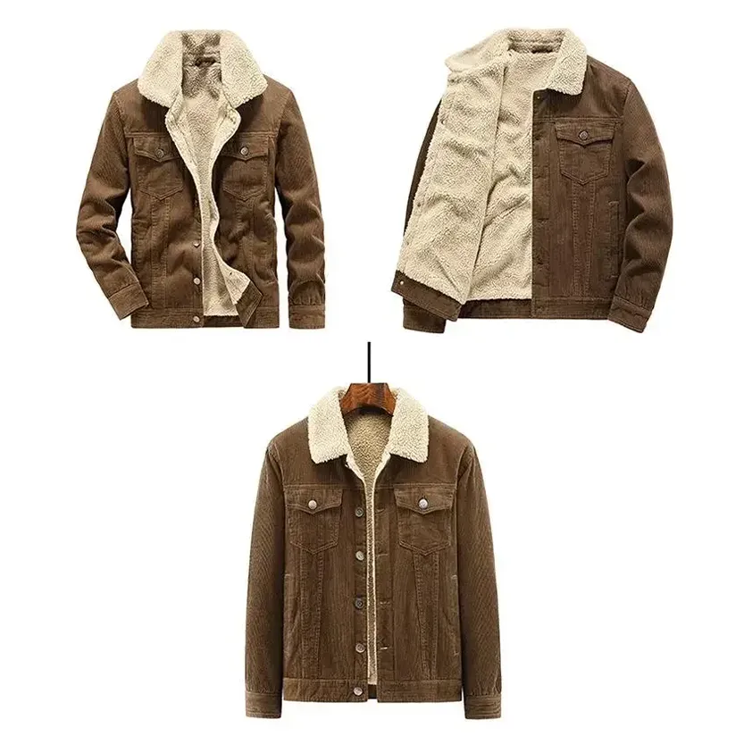 Funki Buys | Jackets | Men's Corduroy Fleece Winter Jacket