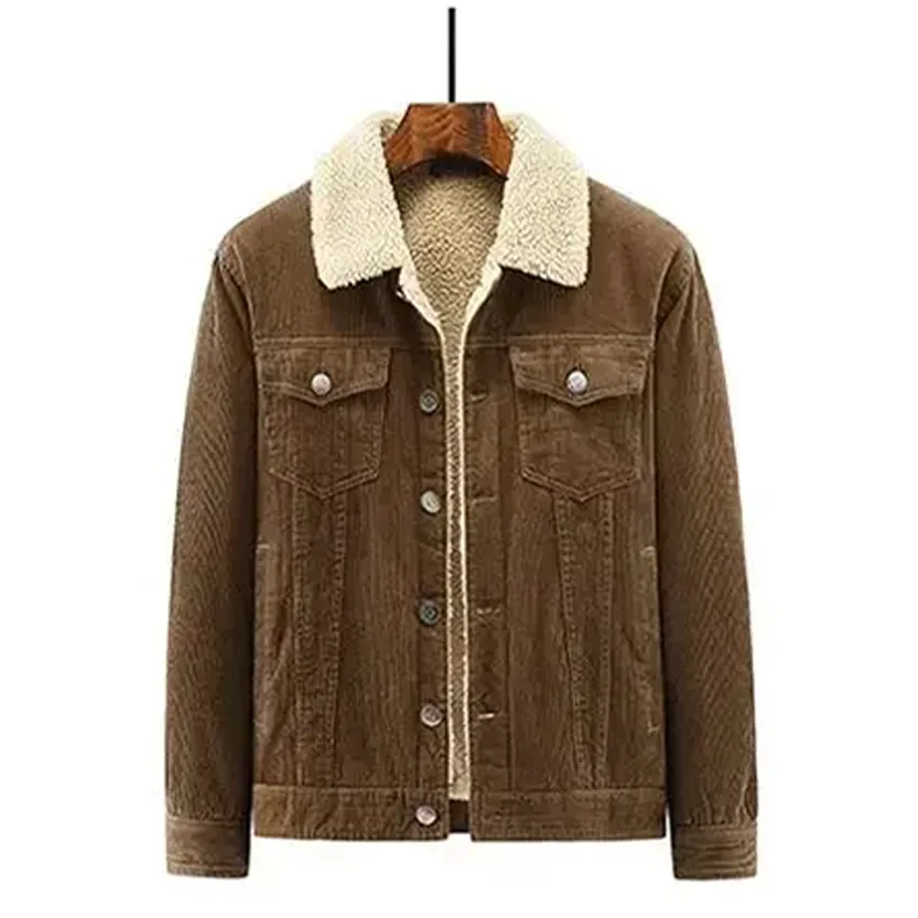 Funki Buys | Jackets | Men's Corduroy Fleece Winter Jacket