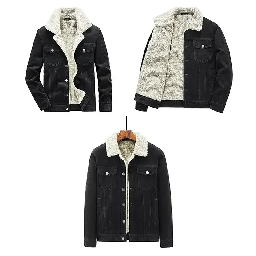 Funki Buys | Jackets | Men's Corduroy Fleece Winter Jacket