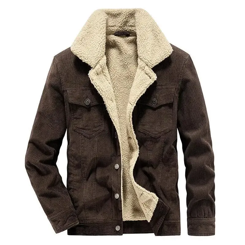 Funki Buys | Jackets | Men's Corduroy Fleece Winter Jacket