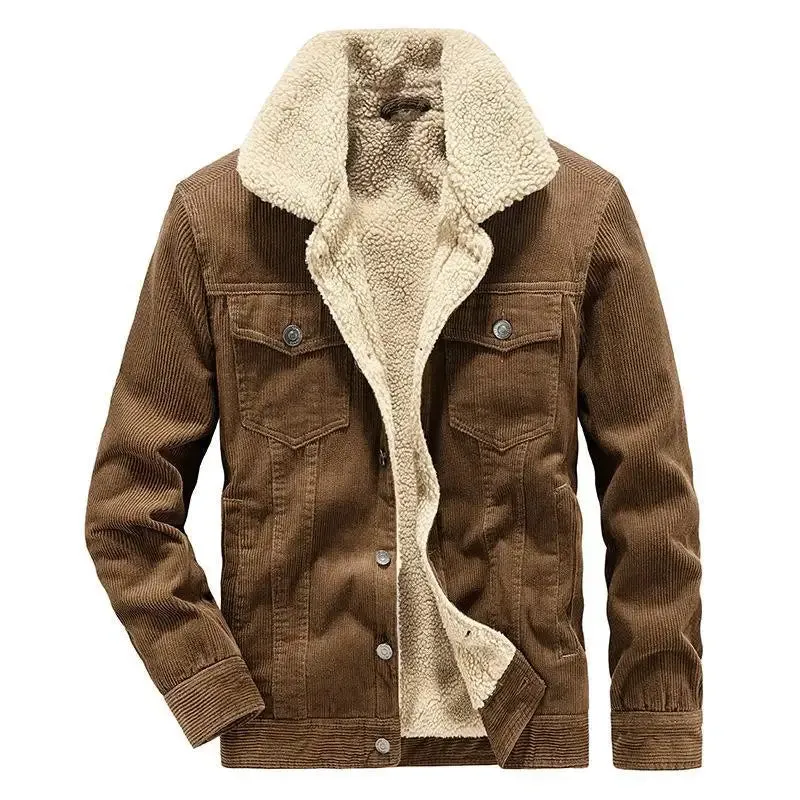 Funki Buys | Jackets | Men's Corduroy Fleece Winter Jacket