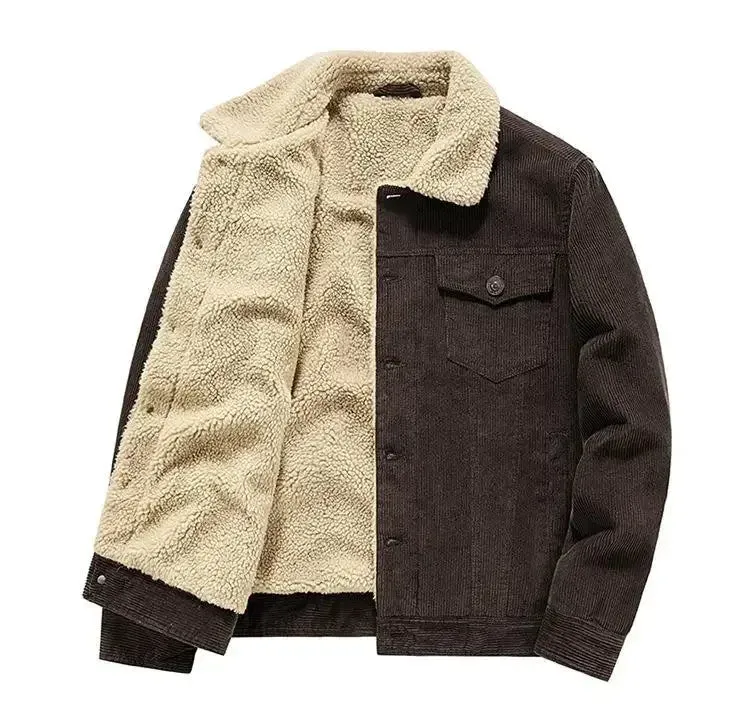 Funki Buys | Jackets | Men's Corduroy Fleece Winter Jacket