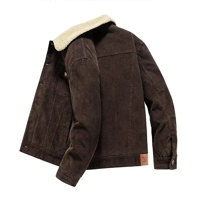 Funki Buys | Jackets | Men's Corduroy Fleece Winter Jacket