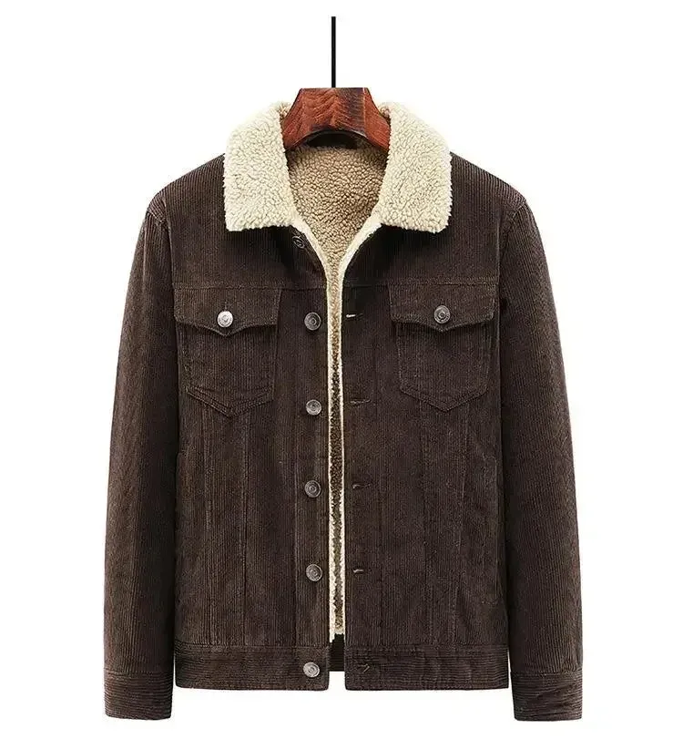 Funki Buys | Jackets | Men's Corduroy Fleece Winter Jacket