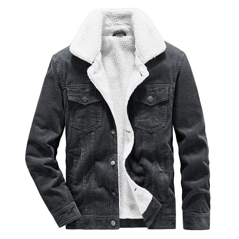 Funki Buys | Jackets | Men's Corduroy Fleece Winter Jacket