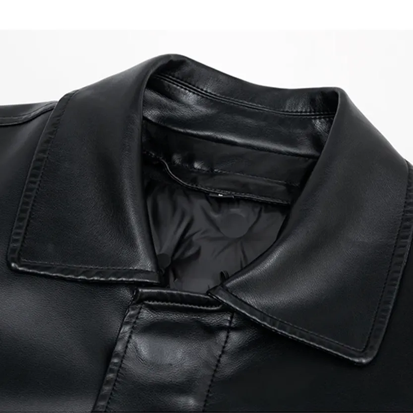 Funki Buys | Jackets | Men's Genuine Leather Long Down Jacket