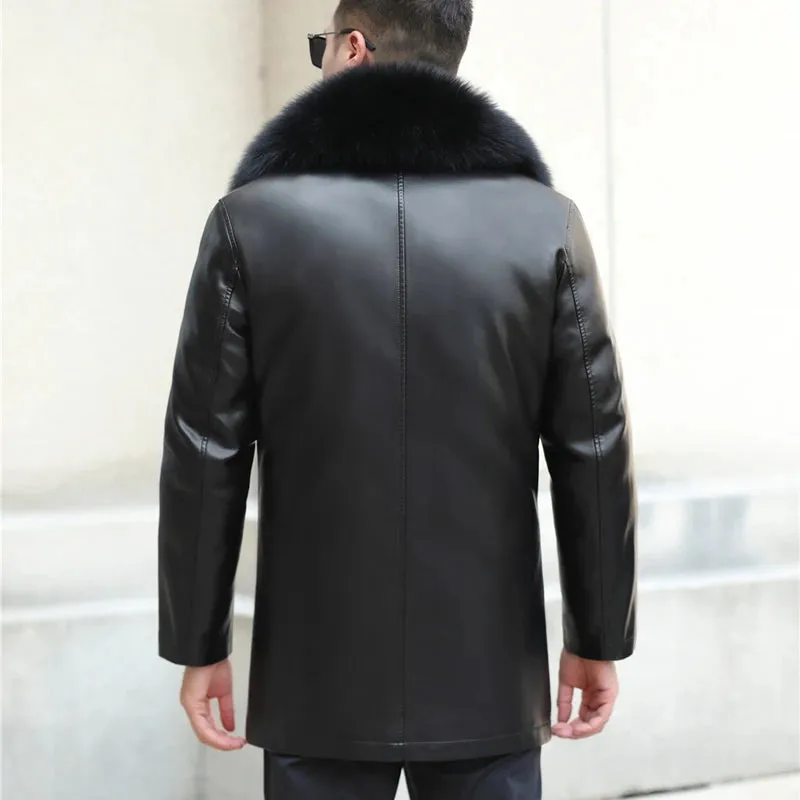 Funki Buys | Jackets | Men's Genuine Leather Long Down Jacket