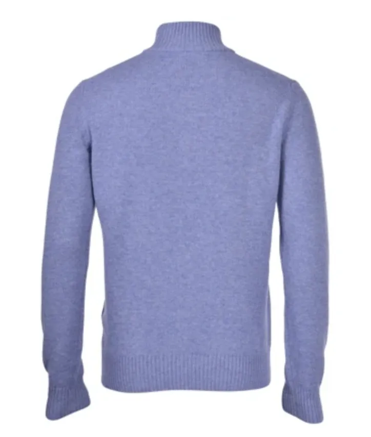 Gran Sasso 1/4 zip Pullover Sweater Cashmere Blend Sky Blue