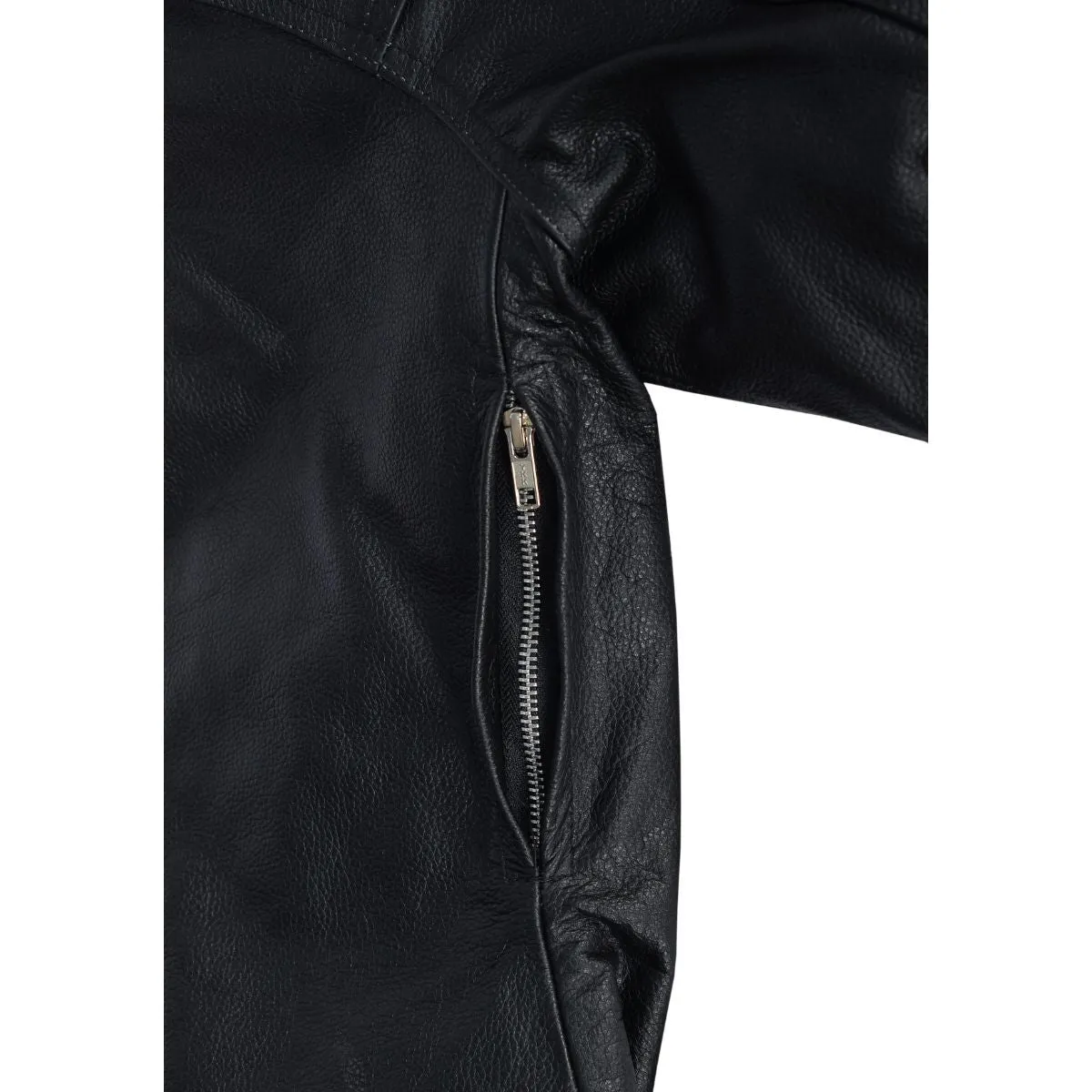 HMM544 High Mileage Men's Black Vented Premium Leather Scooter Jacket