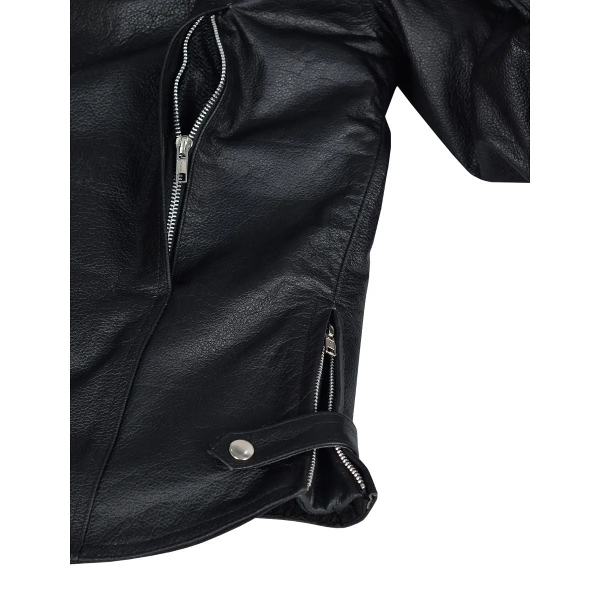 HMM544 High Mileage Men's Black Vented Premium Leather Scooter Jacket