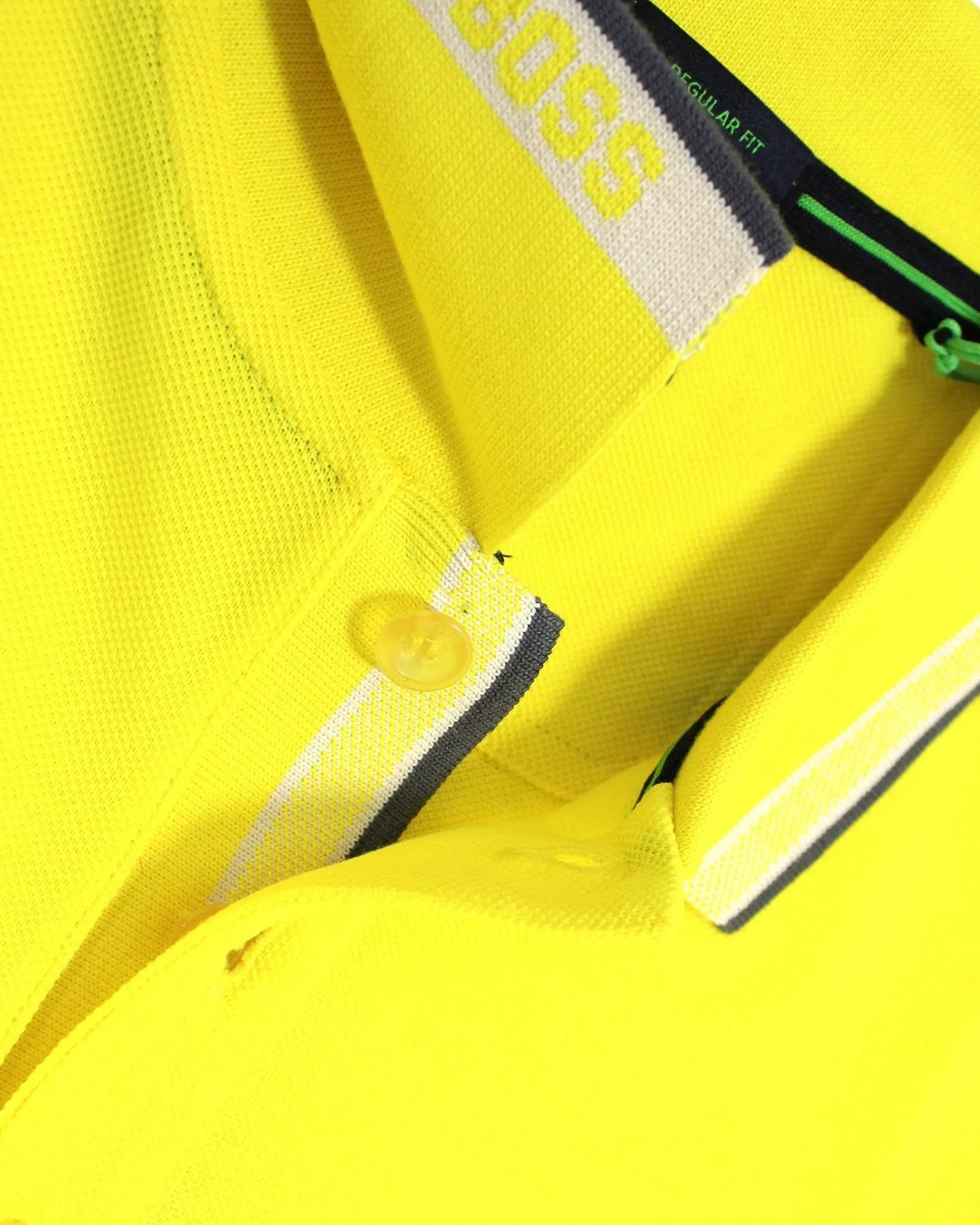 Hugo Boss Polo Shirt Regular Fit Yellow Cotton S