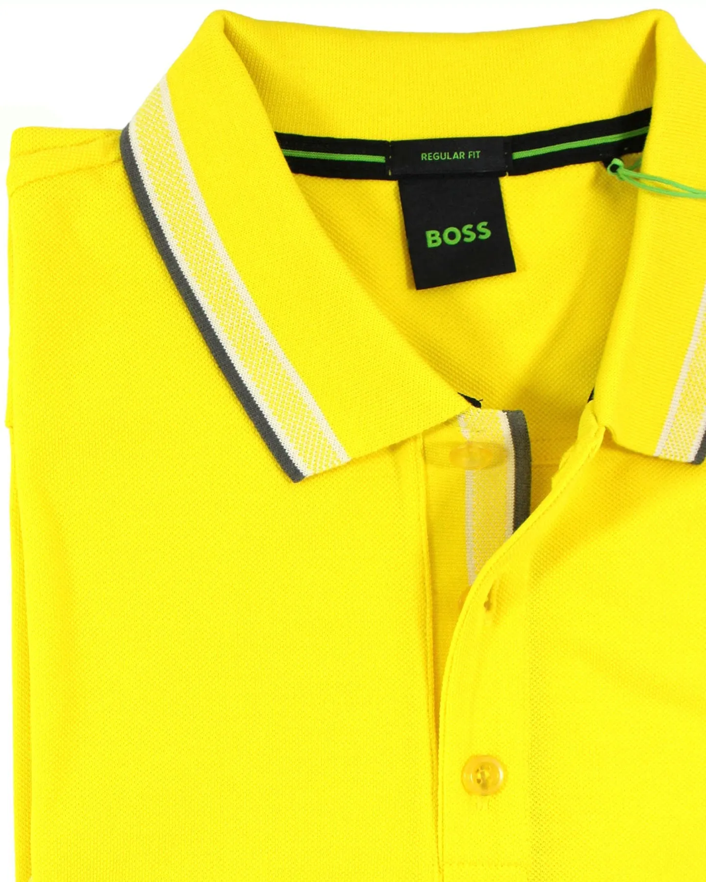 Hugo Boss Polo Shirt Regular Fit Yellow Cotton S