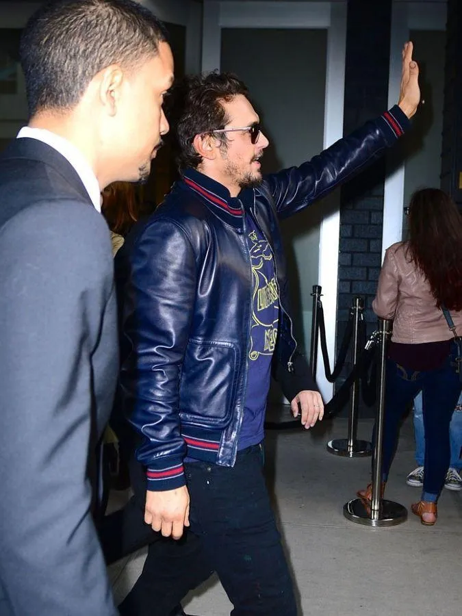 James Franco Blue Leather Jacket