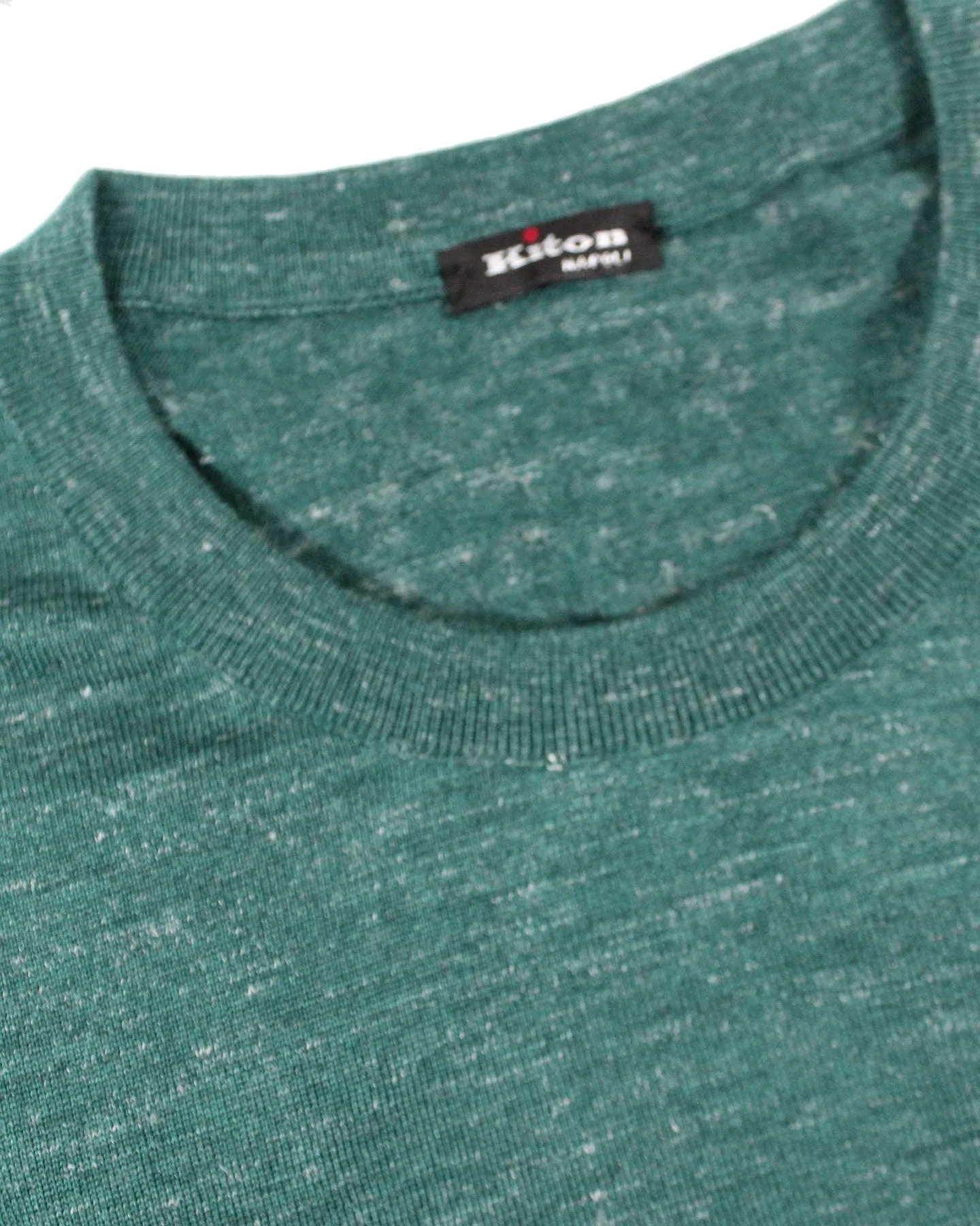 Kiton Short Sleeve Sweater Cashmere Linen Silk Green T-Shirt M / 50