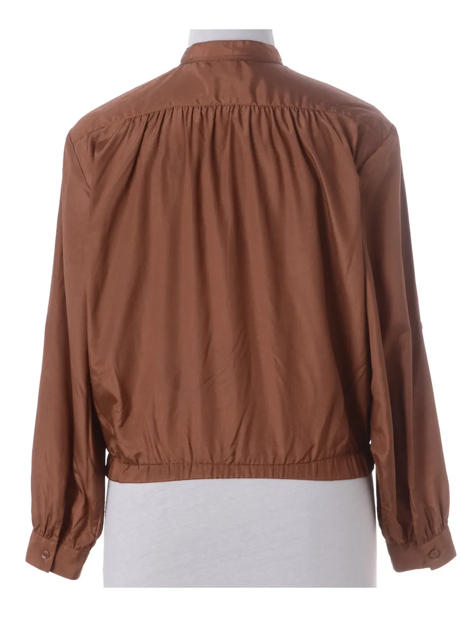 Label Blouse Brown Bomber