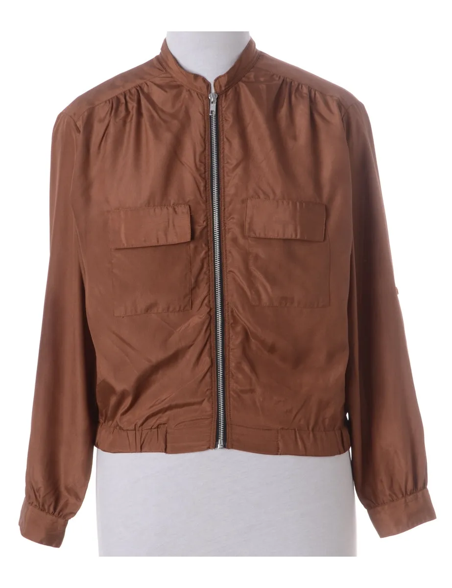 Label Blouse Brown Bomber