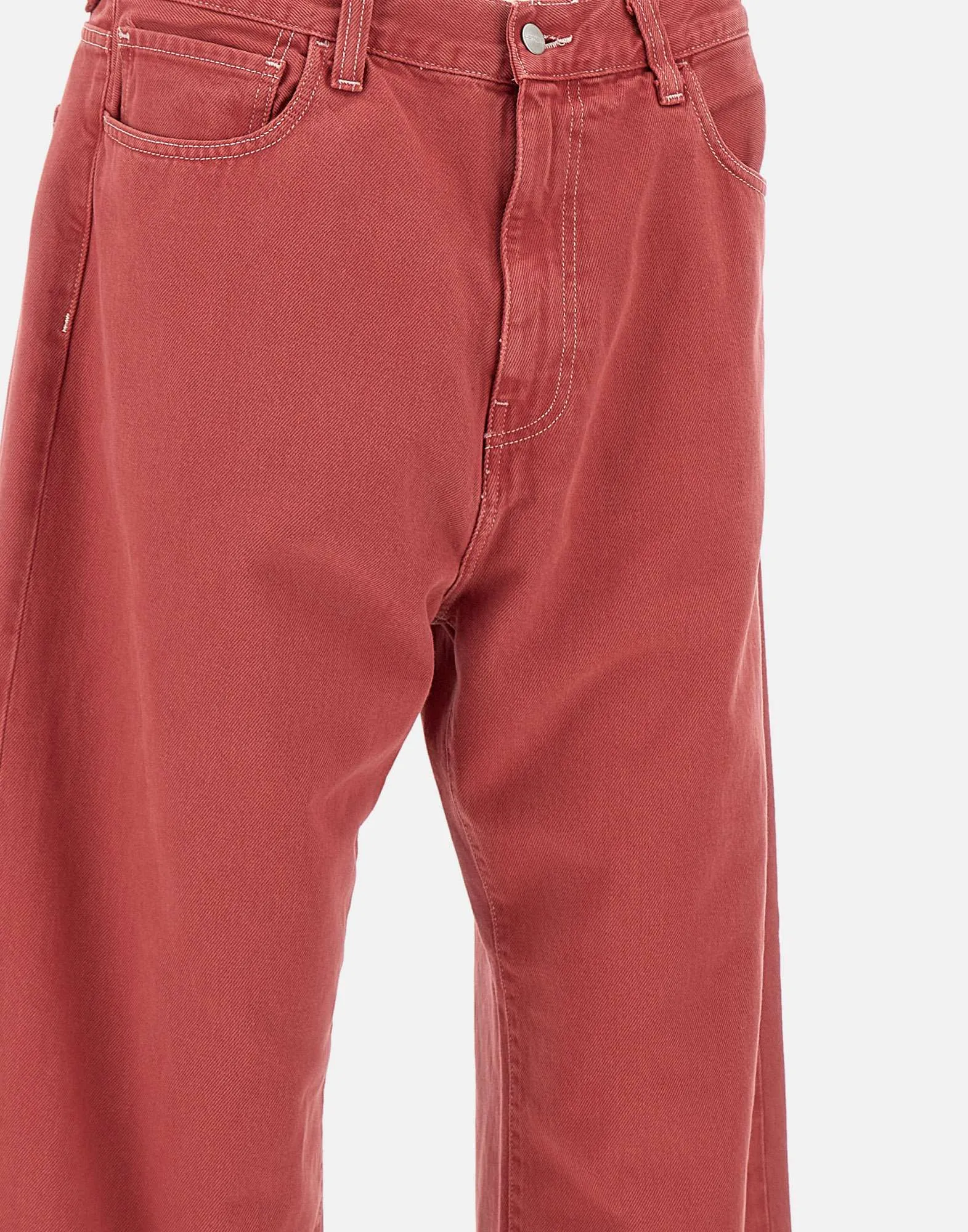 Landon Red Loose Tapered Denim Trousers