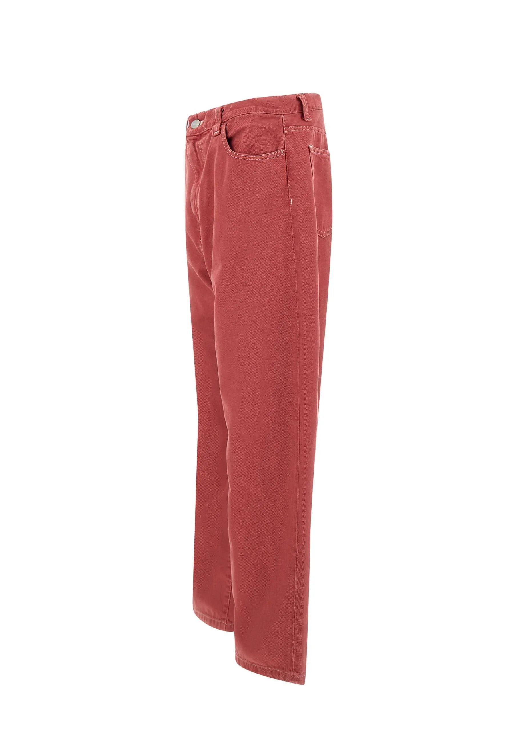 Landon Red Loose Tapered Denim Trousers