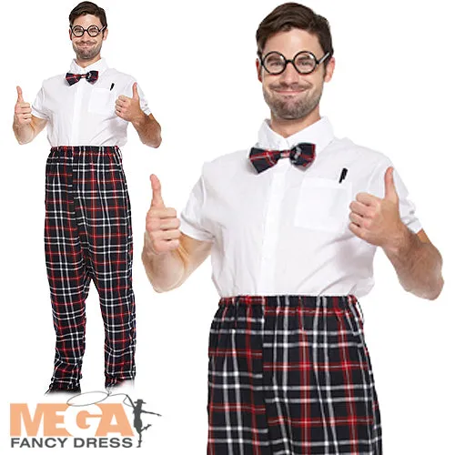 Men's Back To School Geek Nerd Fancy Dress Costume