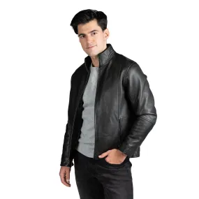 Mens Black Lambskin Leather Jacket