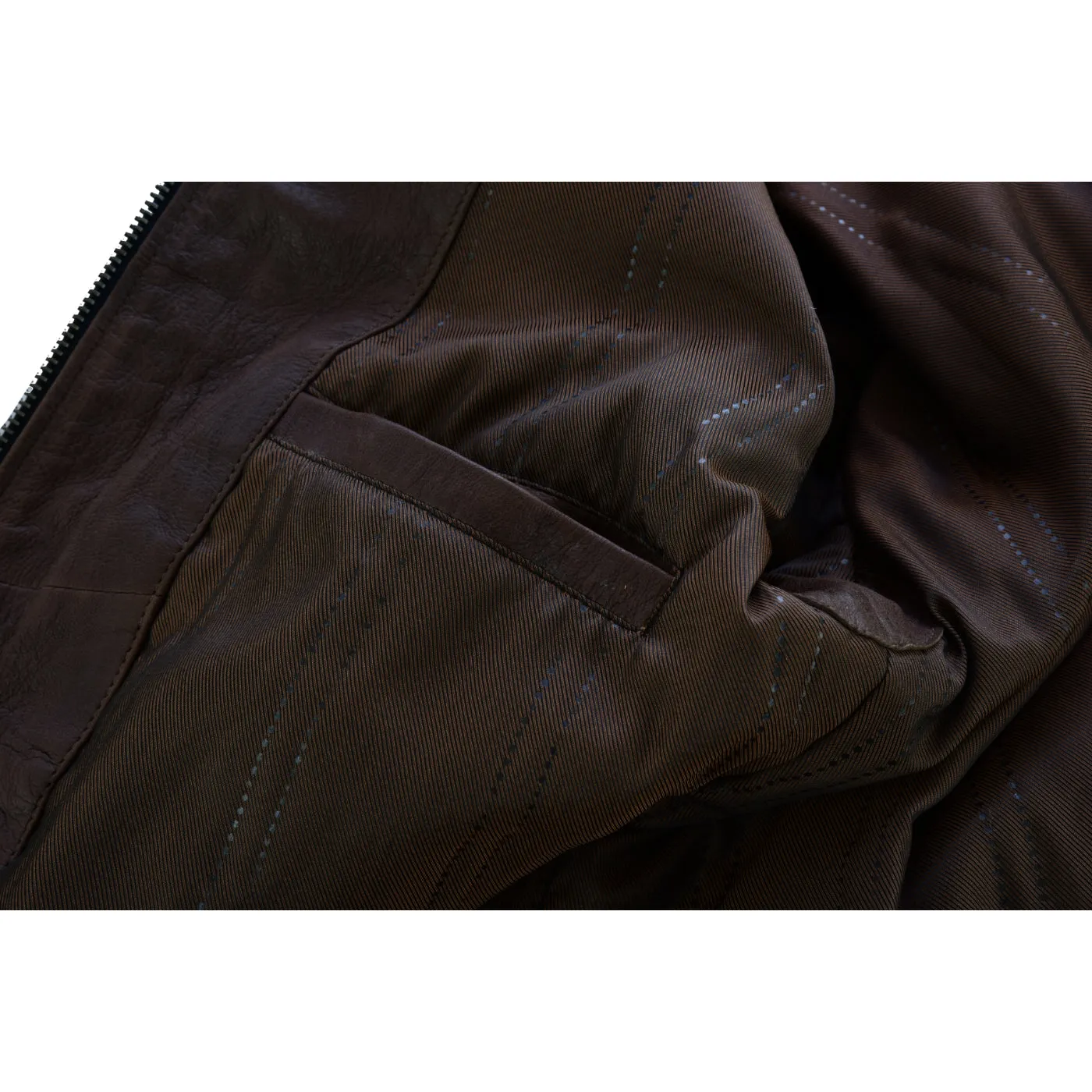 Men's Cafe Racer Waxed Lambskin Chocolate Brown Motorcycle Leather Jacket