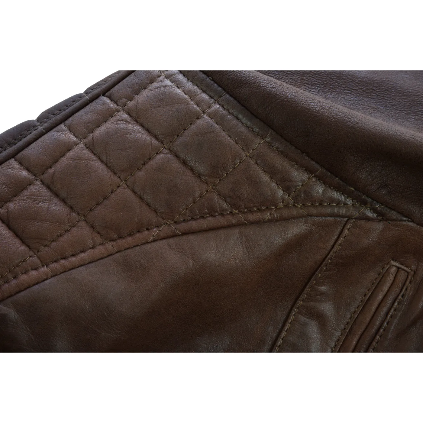 Men's Cafe Racer Waxed Lambskin Chocolate Brown Motorcycle Leather Jacket