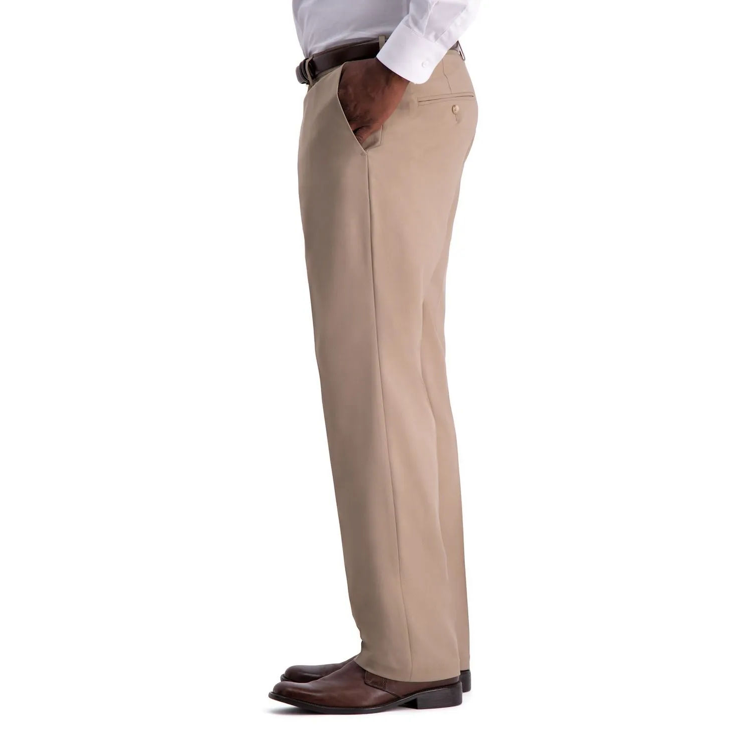 Men's Haggar Premium Comfort Stretch Classic Fit Dress Pants with Expanded Waist and Flat Front