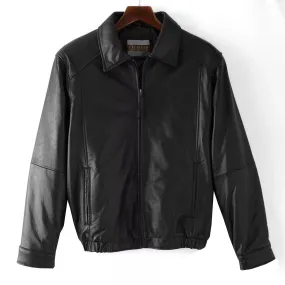 Men's leather bomber jacket Excelled, black