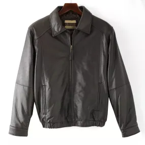 Men's leather bomber jacket Excelled, brown